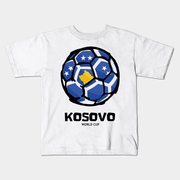 Kosovo Football Country Flag Kids T-Shirt by KewaleeTee